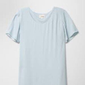 Aritzia Wilfred Teigen T-Shirt Dress Cotton Jersey Shift Dress Light Blue Sz M